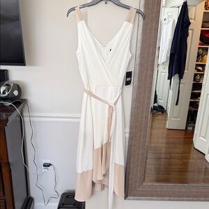 Dollcake Cream and Tan High Low Dress